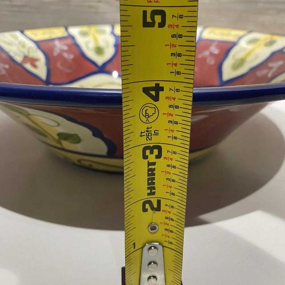 PIER 1 Vallarta Large Pasta Serving Bowl 14.25” Hand Painted Boho Mexican Floral